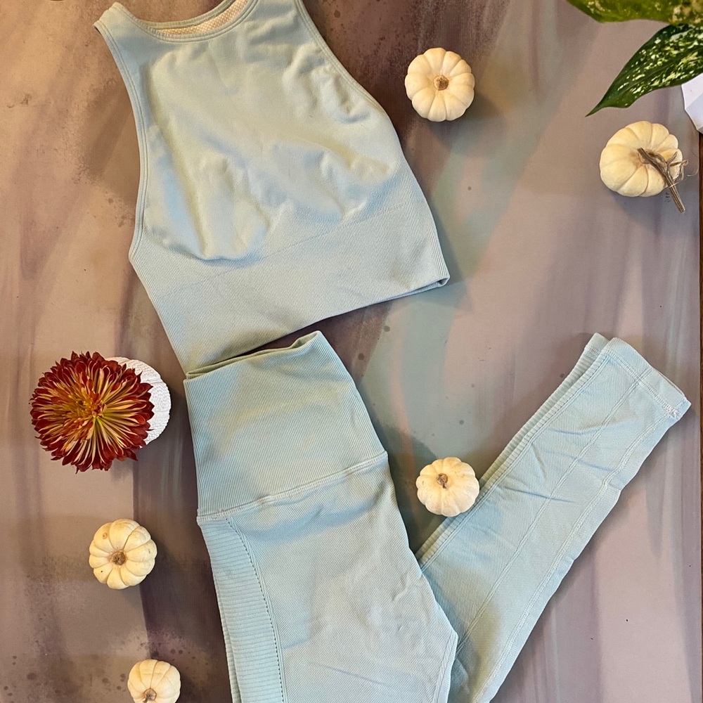 Powder blue Avocado work out set